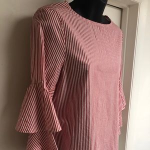 Beach lunch lounge red and white striped blouse